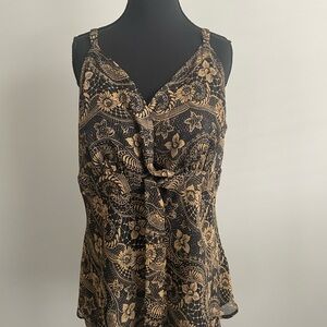Apt. 9 Black and Gold Floral Camisole